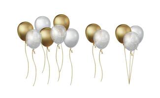 Balloon string combination, gold and white with sequins combination, suitable for events, parties, sales vector