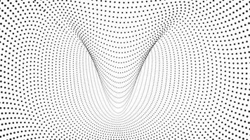 Abstract Geometric Halftone Dot Pattern with a Wave and Tunnel vector