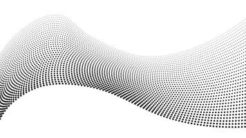 Abstract Wave of Black Halftone Dot Pattern vector