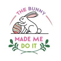 Joyful Easter Design with Typography and Bunny for Sublimation vector