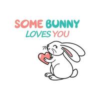Adorable Easter Bunny Typography T-shirt Design for Custom Printing vector