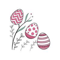 Stylish Easter Eggs with Patterns and Floral Accents - Modern Spring Design vector