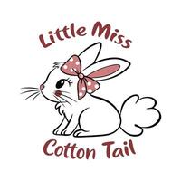 Happy Easter Typography with Cute Bunny T-shirt Design for Sublimation vector
