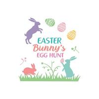 Happy Easter Spring Bunny Typography T-shirt Design for Sublimation vector