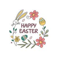Springtime Easter Bunny Typography T-shirt Design for Custom Prints vector