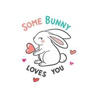Spring Easter Bunny Typography T-shirt Design for Personalized Prints vector