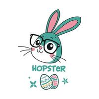 Unic Happy Easter Bunny Typography T-shirt Design for Spring Projects vector