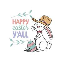Adorable Easter Bunny Typography Tee Design for Printing vector