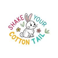 Springtime Happy Easter Bunny Typography T-shirt Design for Printing vector