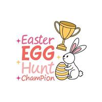 Cute Happy Easter Bunny Typography T-shirt Design for Sublimation vector