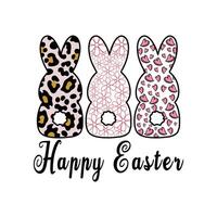 Bunny and Typography Happy Easter T-shirt Design for Sublimation vector