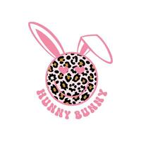 Happy Easter with Bunny and Typography T-shirt Design for Prints vector