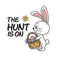 Easter Bunny Typography T-shirt Design for Sublimation Projects vector