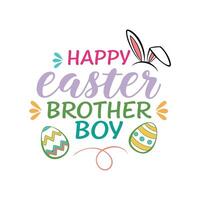 Happy Easter Typography with Bunny Illustration for Sublimation vector