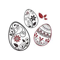 Elegant Decorative Easter Eggs with Floral Patterns - Intricate Spring Design vector