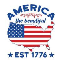 Patriotic T-shirt Design for 4th of July with USA Independence Day Typography vector