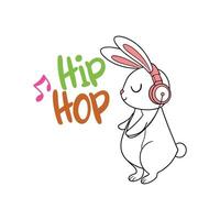 Bunny and Happy Easter Typography T-shirt Design for Prints vector
