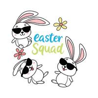 Happy Easter Typography with Bunny T-shirt Design for Printing vector