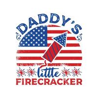 Bold 4th of July Typography with USA Independence Day Patriotic Design vector