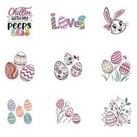 Easter Egg Hunt Typography Shirt Bundle with Festive Colors vector