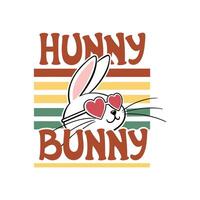 Spring Easter Bunny Typography T-shirt Design for Sublimation vector
