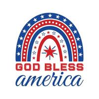 All American Typography Design with USA Flag and Fireworks for 4th of July vector