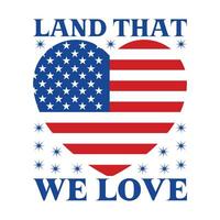4th of July Typography Design with USA Independence Day Artwork vector