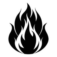 Fire Flame Design in Sharp Black and White vector