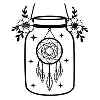 Rustic Canning Jar Clipart with Detailed Mason Jar Design vector