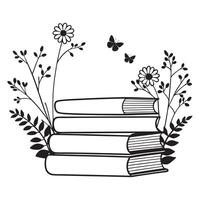 Book Reader in Nature Art vector