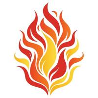 Fiery Red Flame Illustration with Isolation vector