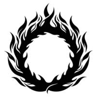 Simple Fire Flame Design in Black and White vector