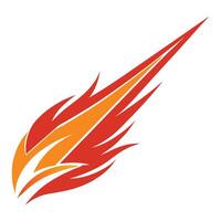 Fierce Fire Flame Red Design in Isolation vector