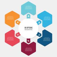 Circle Infographic Template Design With six Step Process Workflow Diagram vector
