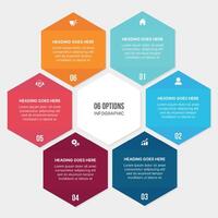 Circle Infographic Template Design With 6 Step Process Workflow Diagram vector