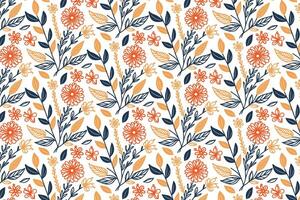 trendy seamless floral texture with delicate hand drawn flowers and stylish leaf elements for home textile and wrapping paper vector