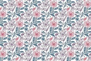 hand drawn abstract flower pattern with detailed floral sketches and seamless line art texture for wrapping paper and fabric print vector