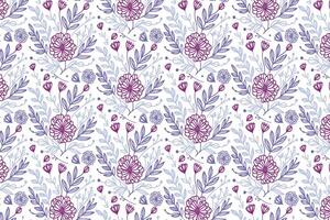 stylish abstract flower sketch pattern with decorative leaves for seamless textile fashion design and packaging vector