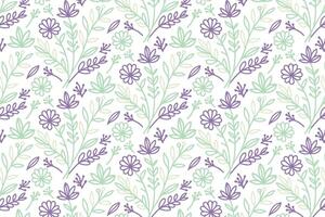 sophisticated one line floral pattern with abstract botanical leaves and stylish decorative flowers for home textile and fabric print vector
