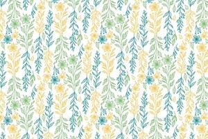 modern botanical flower sketch pattern with detailed leaves and roses for home textile fabric and interior design elements vector