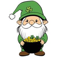 Lucky Gnome with Leprechaun Features vector