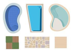 A series of swimming pool different designs vector