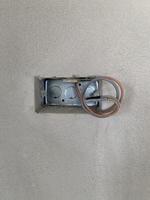 hole of power electric wire on wall background photo