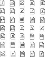 Files line editable icon set. Containing document, notes, edit, write, folder, contract, file, JPG and more. vector