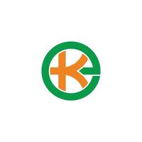 letters ke simple round colorful geometric line logo vector