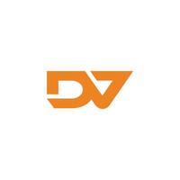 letters dv dynamic simple linked logo vector