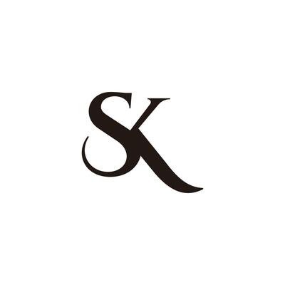 letters sk simple linked elegant curves logo