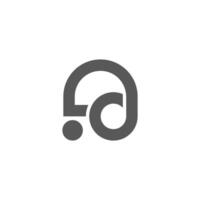 letter id abstract loop simple geometric logo vector