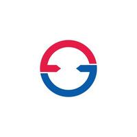 circles colorful opposite arrow simple geometric logo vector
