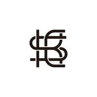 letters skc simple curves overlapping simple logo vector
